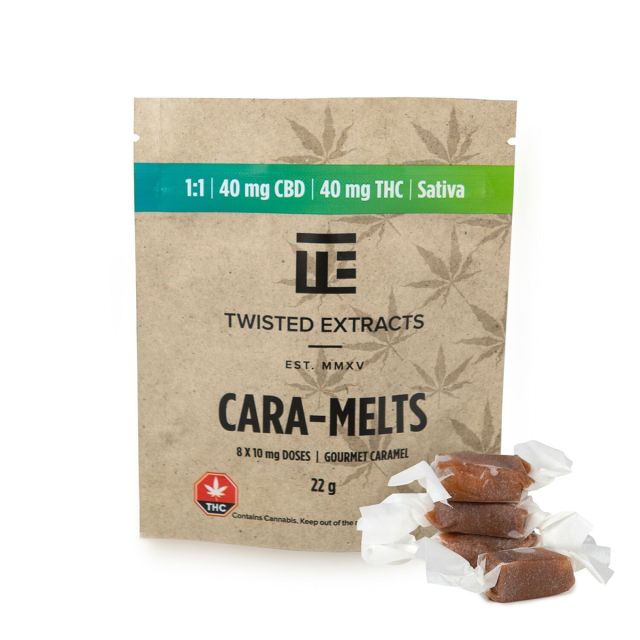 Twisted Extracts Cara-Melts - 1:1 40mg THC + 40mg CBD Sativa