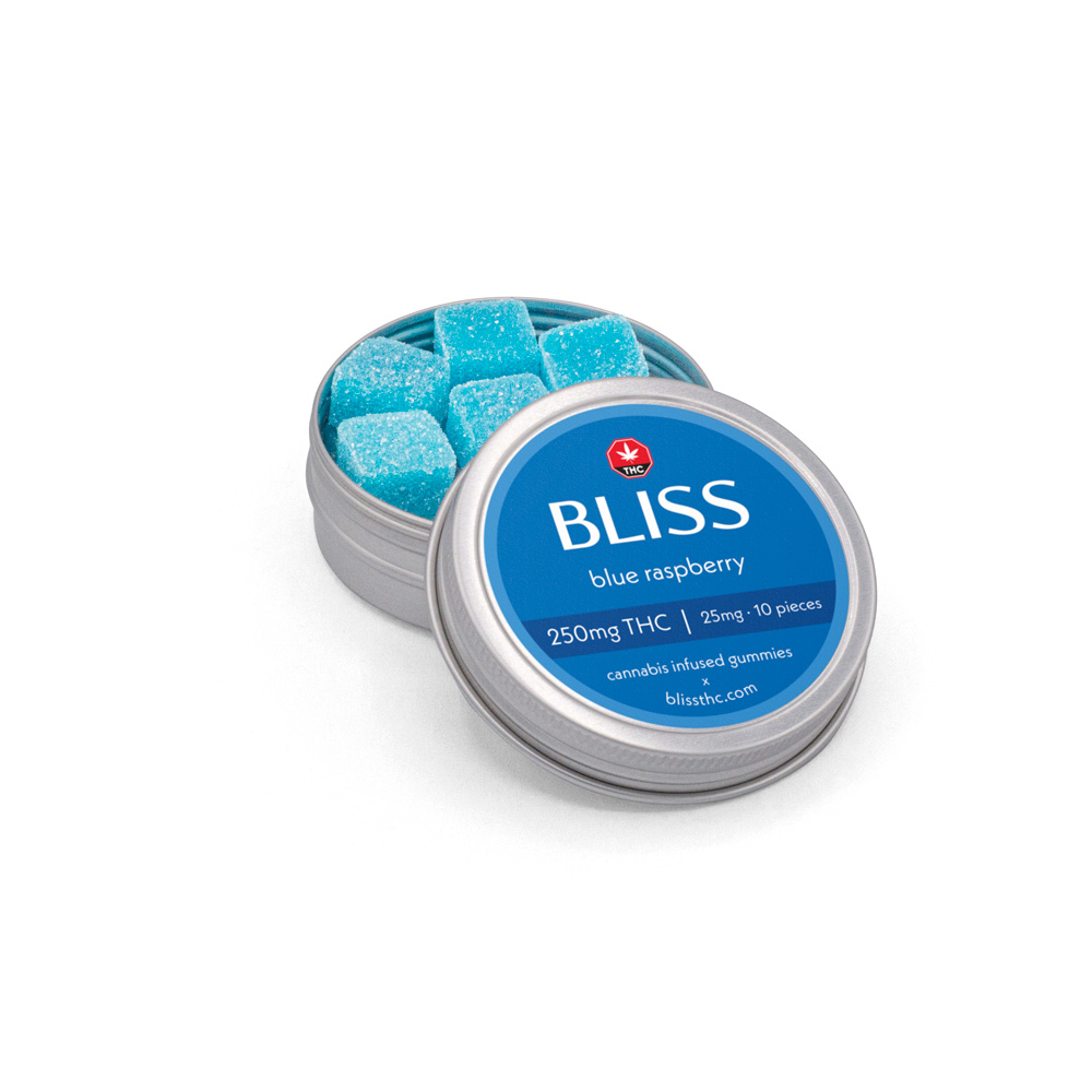 Bliss Edibles 250mg THC - Blue Raspberry