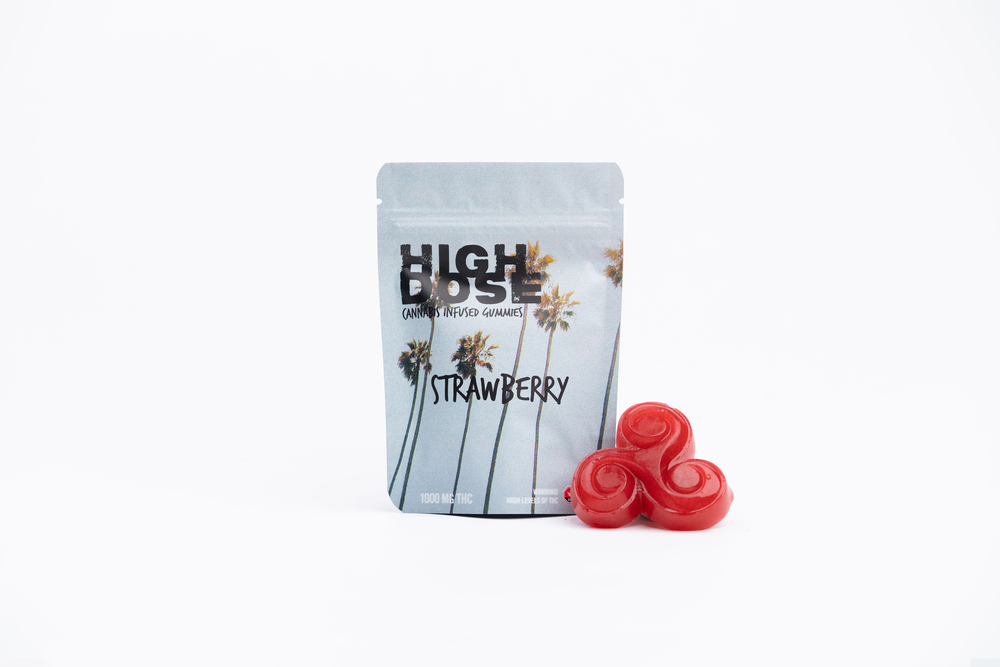 High Dose 1000mg THC Gummy - Strawberry