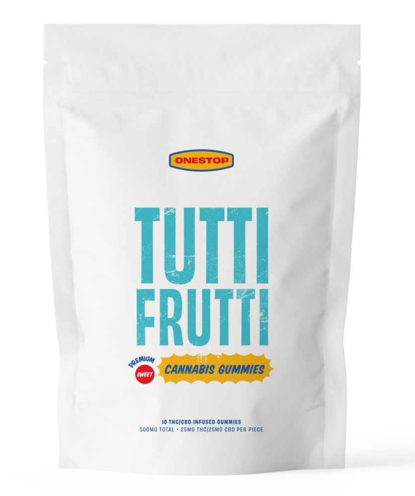 OneStop - Tutti Frutti 500mg 1:1 THC/CBD Gummies
