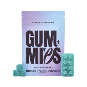 Euphoria Cannabis – Blue Raspberry 1000mg THC Gummies