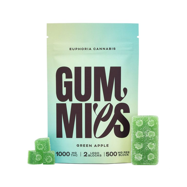 Euphoria Cannabis - Green Apple 1000mg THC Gummies