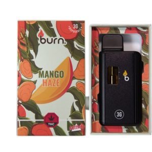 Burn 3mL Disposable Vapes – Mango Haze THC Distillate