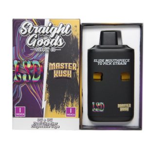 Straight Goods Supply Co. 6 Gram Dual Chamber Disposable Vapes – LSD + Master Kush THC Distillate