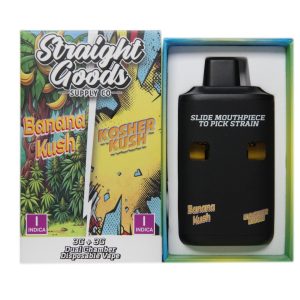 Straight Goods Supply Co. 6 Gram Dual Chamber Disposable Vapes – Banana Kush + Kosher Kush THC Distillate