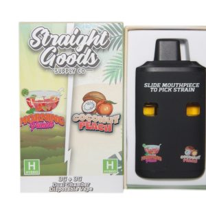 Straight Goods Supply Co. 6 Gram Dual Chamber Disposable Vapes – Morning Punch + Coconut Punch THC Distillate
