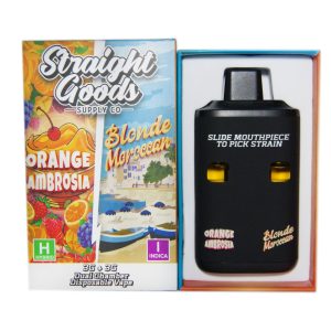 Straight Goods Supply Co. 6 Gram Dual Chamber Disposable Vapes – Orange Ambrosia + Blonde Moroccan THC Distillate