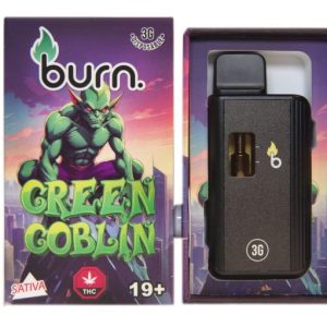 Burn 3mL Disposable Vapes – Green Goblin THC Distillate