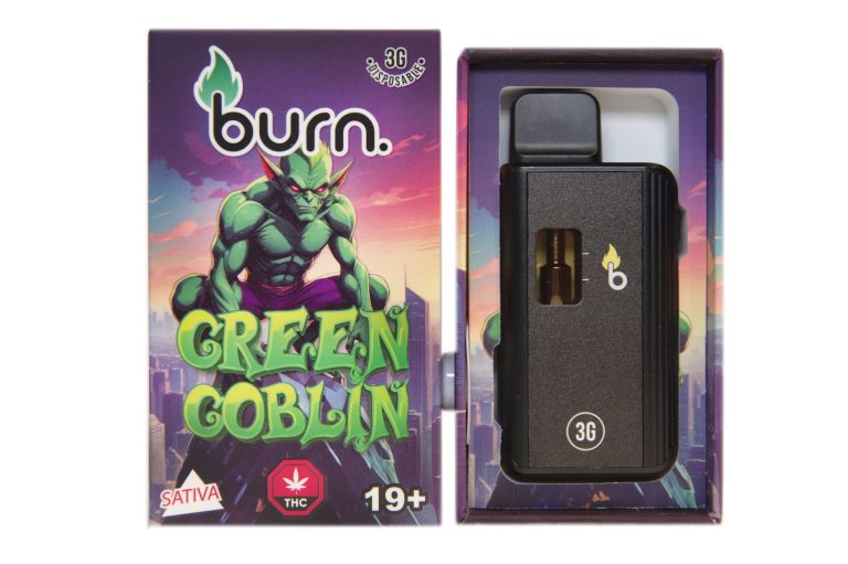 Burn 3mL Disposable Vapes – Green Goblin THC Distillate