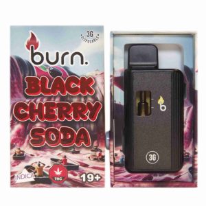 Burn 3mL Disposable Vapes – Black Cherry Soda THC Distillate