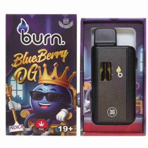 Burn 3mL Disposable Vapes – Blueberry OG THC Distillate