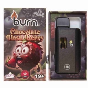 Burn 3mL Disposable Vapes – Chocolate Hash Berry THC Distillate