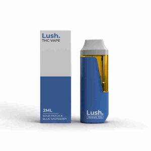 LUSH 2ml Disposable Vapes – Sour Patch X Blue Raspberry (Hybrid) THC Distillate