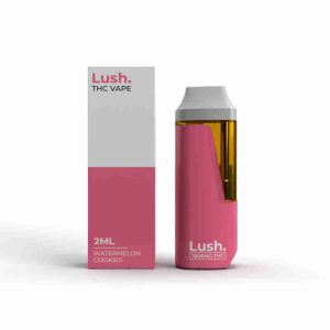 LUSH 2ml Disposable Vapes – Watermelon Cookies (Hybrid) THC Distillate