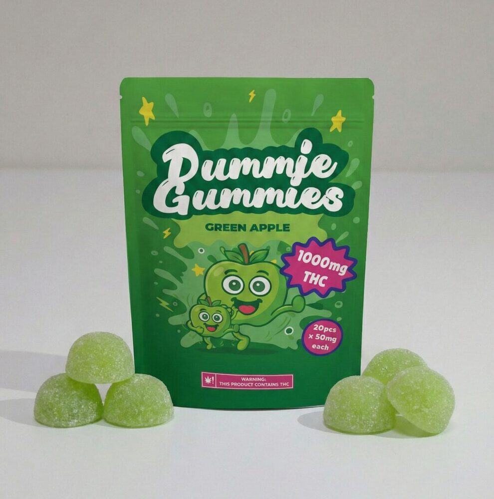 Dummie Gummies - Green Apple 1000mg THC Gummies - Image 3
