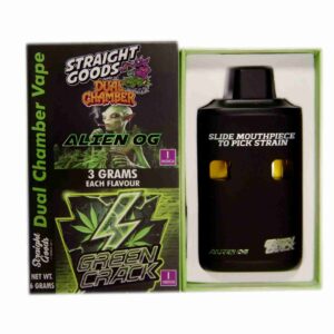 Straight Goods Supply Co. 6 Gram Dual Chamber Disposable Vapes – Alien OG + Green Crack THC Distillate