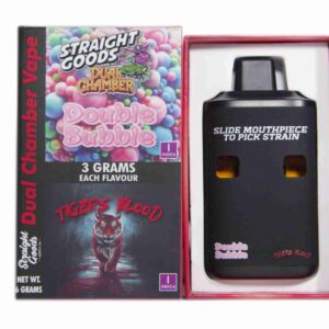 Straight Goods Supply Co. 6 Gram Dual Chamber Disposable Vapes – Double Bubble OG + Tiger Blood THC Distillate