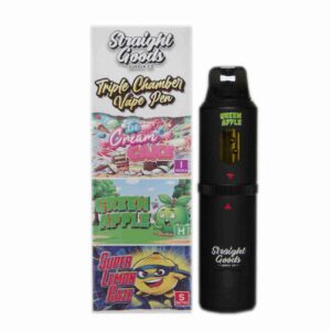 Straight Goods Supply Co. 9 Gram Triple Chamber Disposable Vapes – Ice Cream Cake + Green Apple + Super Lemon Haze THC Distillate