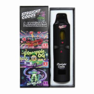 Straight Goods Supply Co. 9 Gram Triple Chamber Disposable Vapes – Strawberry Mimosa + Pineapple OG + Skywalker OG THC Distillate