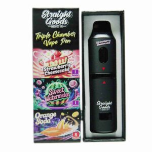 Straight Goods Supply Co. 9 Gram Triple Chamber Disposable Vapes – Strawberry Cheesecake + Sweet Watermelon + Orange Soda THC Distillate