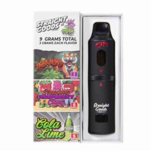 Straight Goods Supply Co. 9 Gram Triple Chamber Disposable Vapes – Tiger Blood + Strawberry Raspberry Cherry + Cola Lime THC Distillate